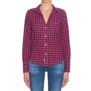 Frank & Eileen Pink and Blue Checkered 100% Italian Cotton Shirt